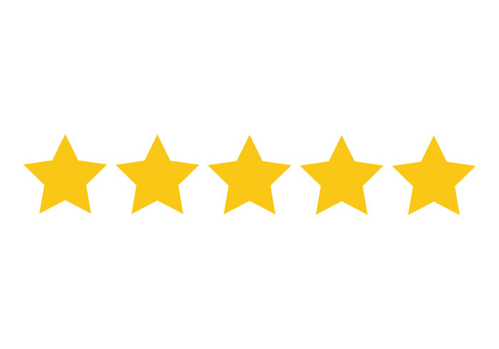 Five stars rating vector icon